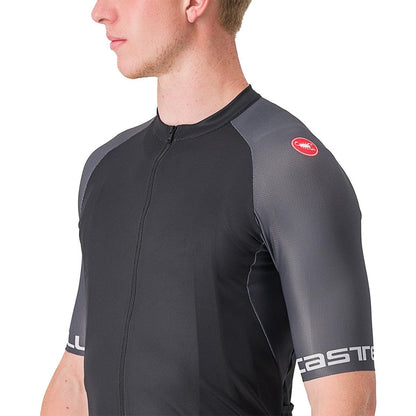 Maillot CASTELLI ENTRATA VI Mangas Cortas Negro/Gris/Marfil