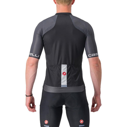 Maillot CASTELLI ENTRATA VI Mangas Cortas Negro/Gris/Marfil