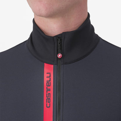 Maillot CASTELLI ENTRATA THERMAL Mangas Largas Negro/Rojo