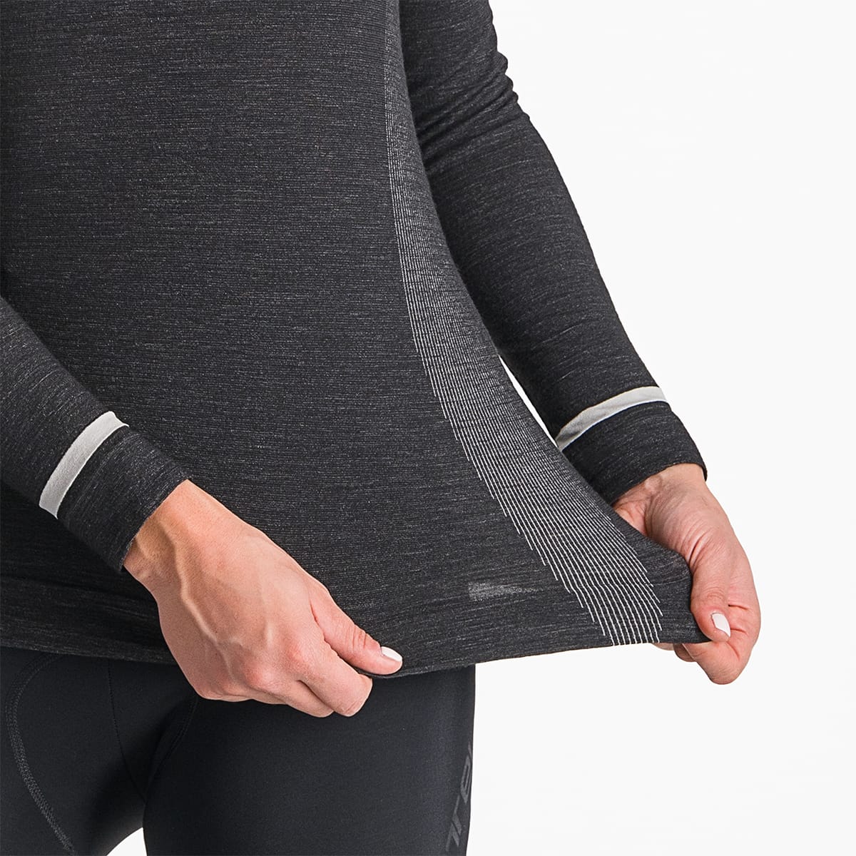 CASTELLI MERINO SEAMLESS Ropa interior femenina de manga larga Negro