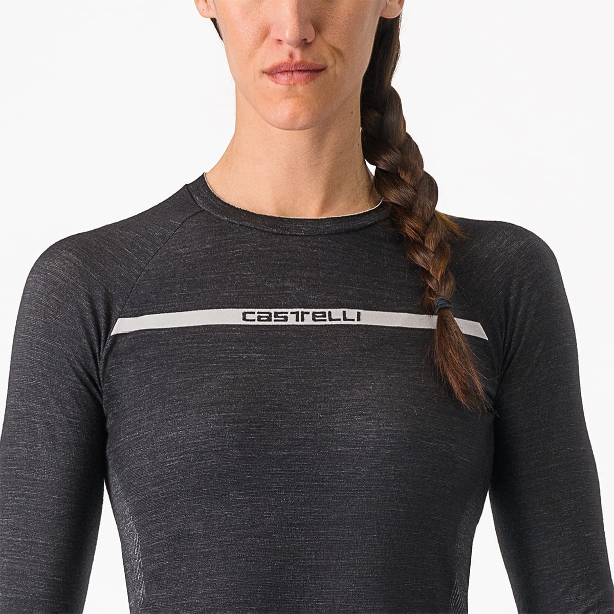 CASTELLI MERINO SEAMLESS Ropa interior femenina de manga larga Negro