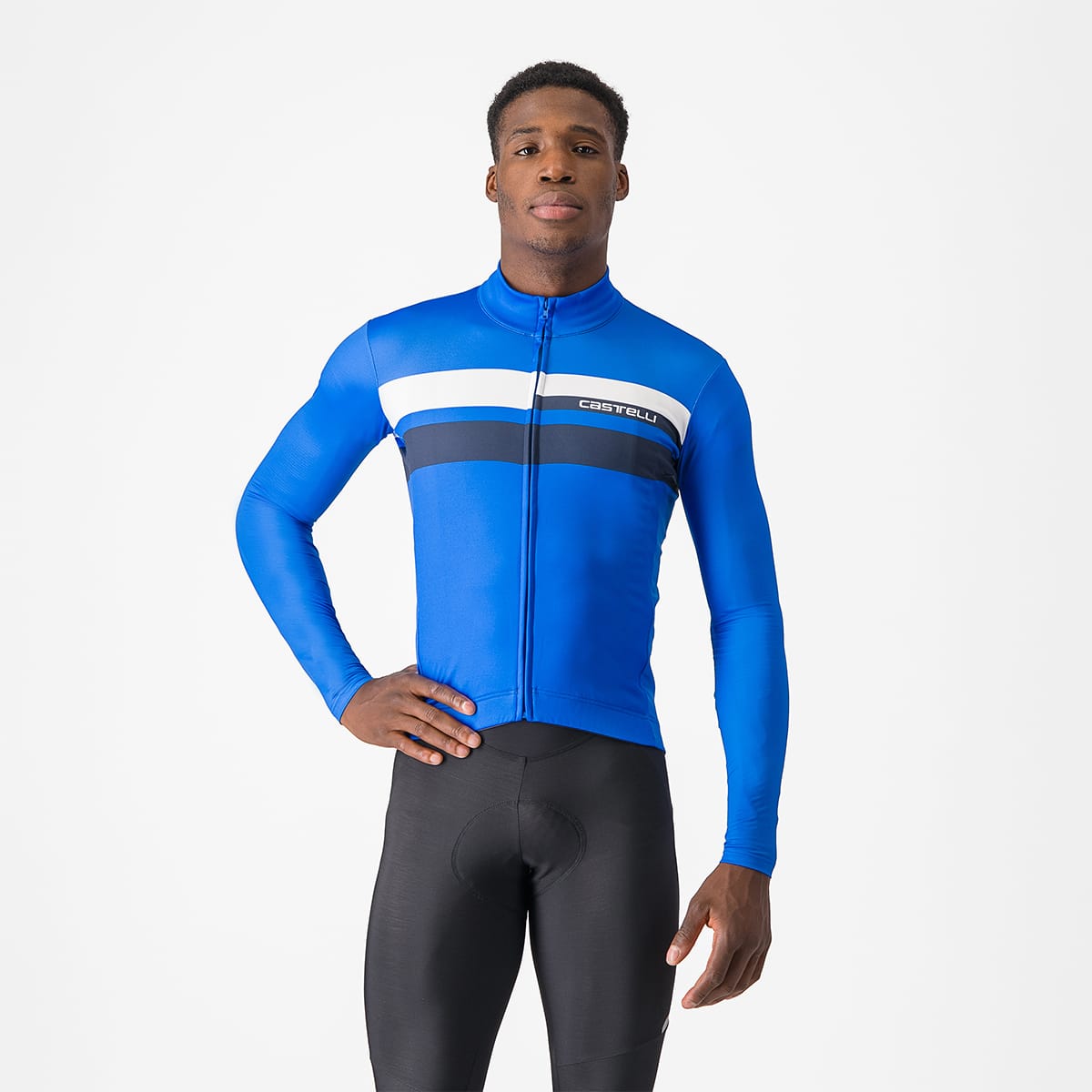 CASTELLI LINEARE Maillot manga larga Azul