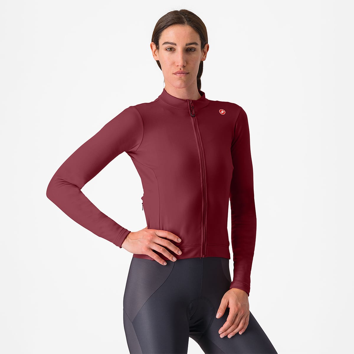 Maillot de manga larga CASTELLI ESPRESSO THERMAL Mujer Burdeos