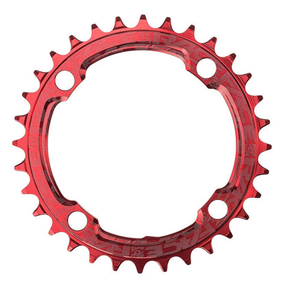 Plato Mono RACE FACE NARROW WIDE 9/10/11/12V 4 Agujeros 104 mm Rojo