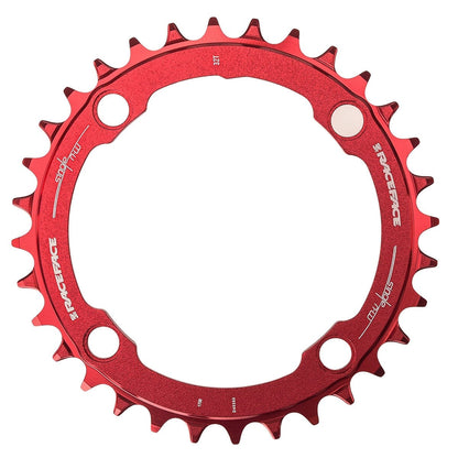 Plato Mono RACE FACE NARROW WIDE 9/10/11/12V 4 Agujeros 104 mm Rojo