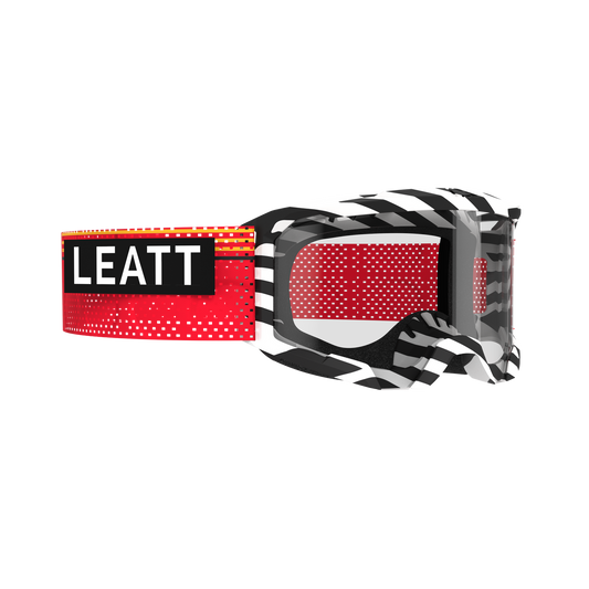 Máscara LEATT VELOCITY 4.0 MTB X-FLOW Stripe Negra/Blanca/Roja Pantalla Transparente