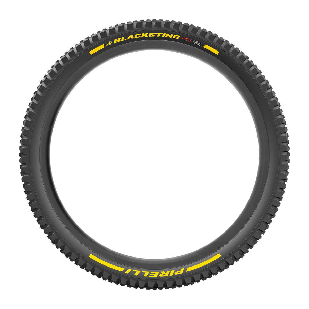 Cubierta PIRELLI SCORPION BLACK STING 29x2.40 Soft DualWall Tubeless Ready de aro flexible negro/amarillo Team Edition