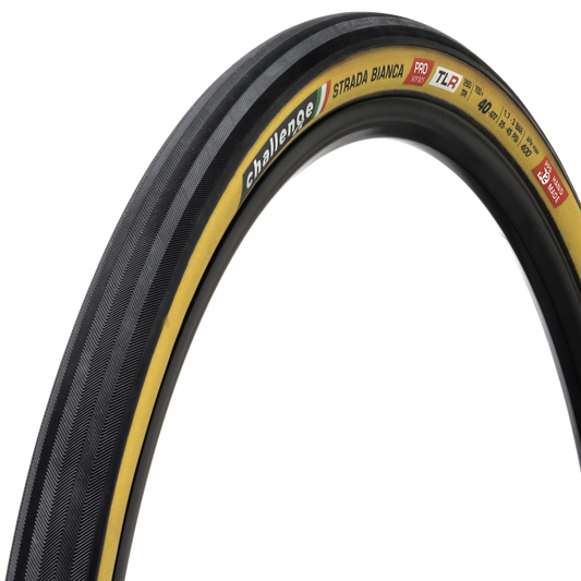 Neumático CHALLENGE OPEN STRADA BIANCA 700x40c Tubeless Ready Beige