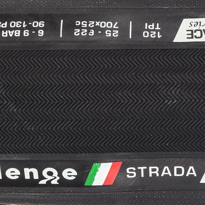 Neumático CHALLENGE STRADA RACE 700x25c TubeType Flexible Negro