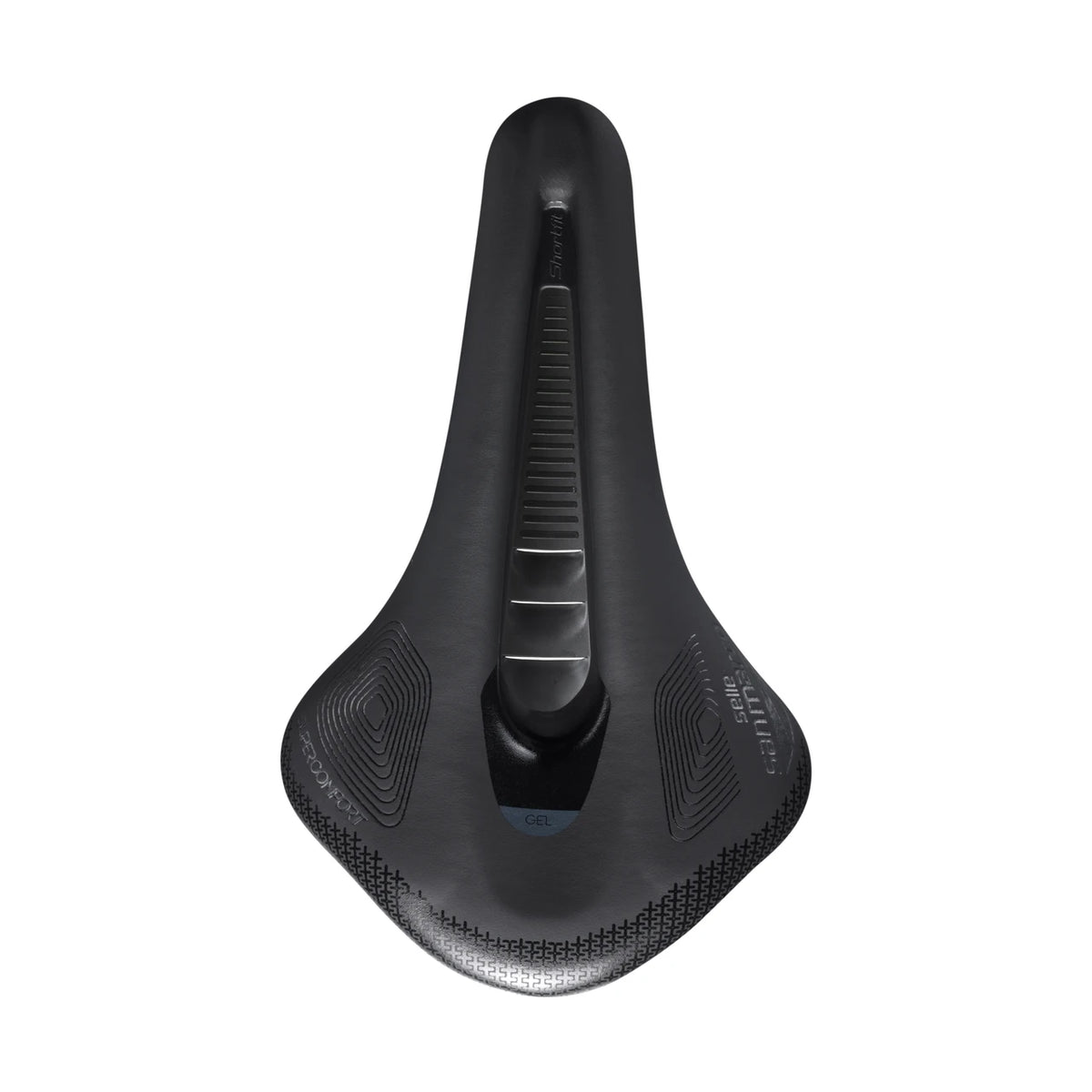 Sillín SAN MARCO SHORTFIT 2.0 SHIELD SUPERCOMFORT OPEN-FIT RACING L3, 155 mm de ancho, raíles de acero Xsilite, negro