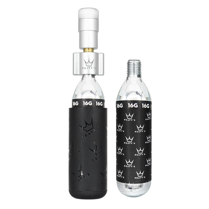 Inflador CO2 PEATY'S HOLESHOT ROAD/GRAVEL + 2 Cartuchos CO2 Roscados 16 g Silver