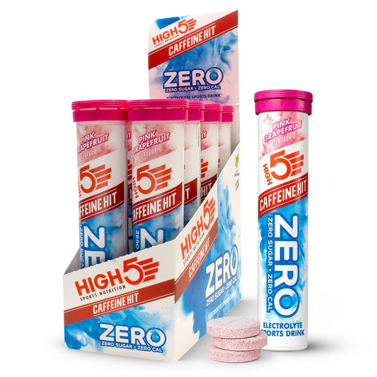 Boisson Anticrampe HIGH5 ZERO Caffeine Hit Tubo de 20 Pastillas de Pomelo Rosa