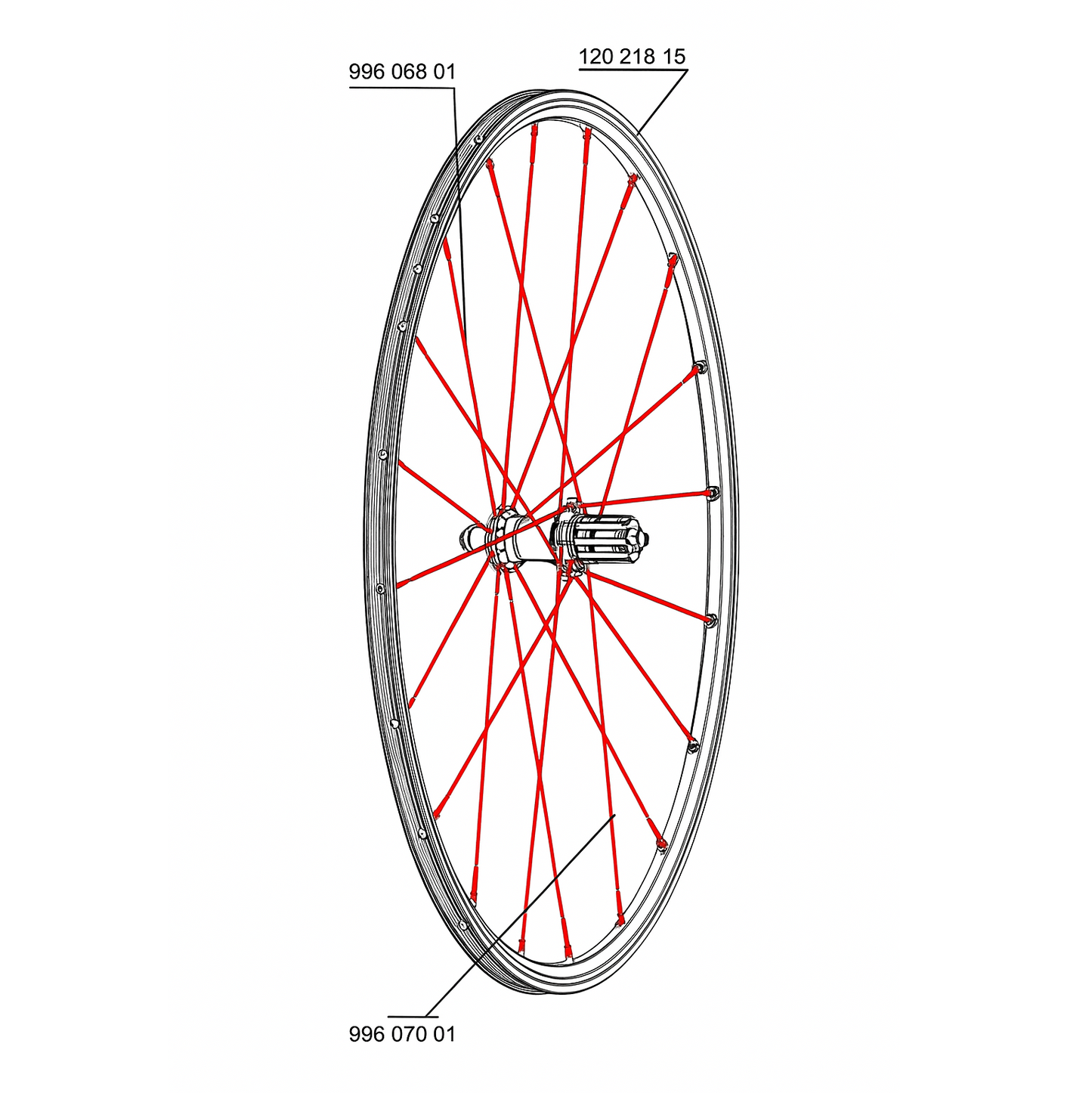 KIT DE 10 RADIOS TRASEROS MAVIC CROSSRIDE UB 08 NEGRO 276MM