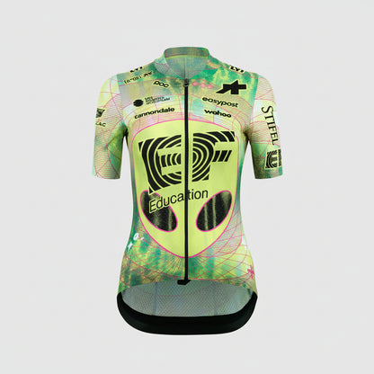 Maillot ASSOS UMA GT S11 EVO EDUCATION FIRST Mangas Cortas Mujer Verde/Amarillo