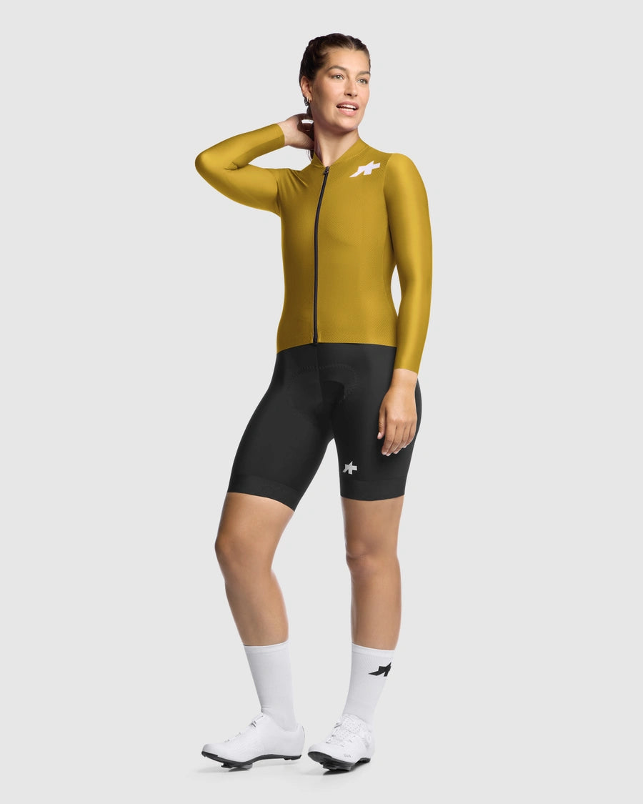 Maillot ASSOS UMA GT S11 EVO Mujer manga larga Godlen Amarillo
