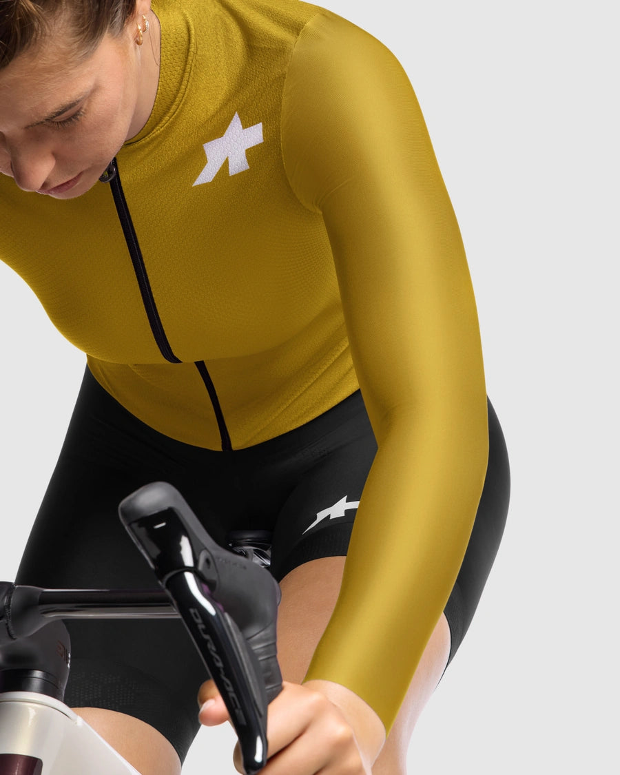 Maillot ASSOS UMA GT S11 EVO Mujer manga larga Godlen Amarillo