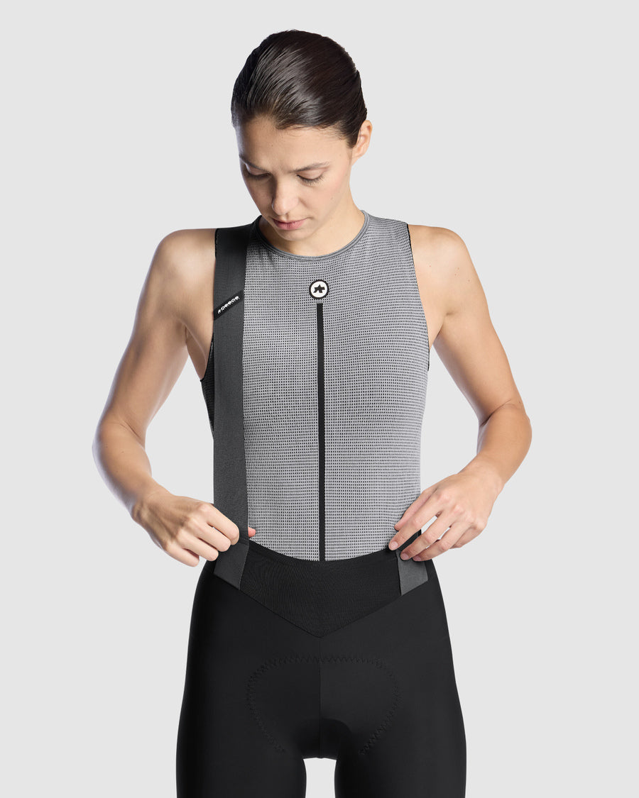 Ropa interior ASSOS NS SKIN LAYER P1 sin mangas para mujer, gris