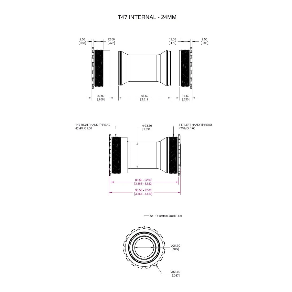 Platos y bielas WOLFTOOTH T47 24mm Purple