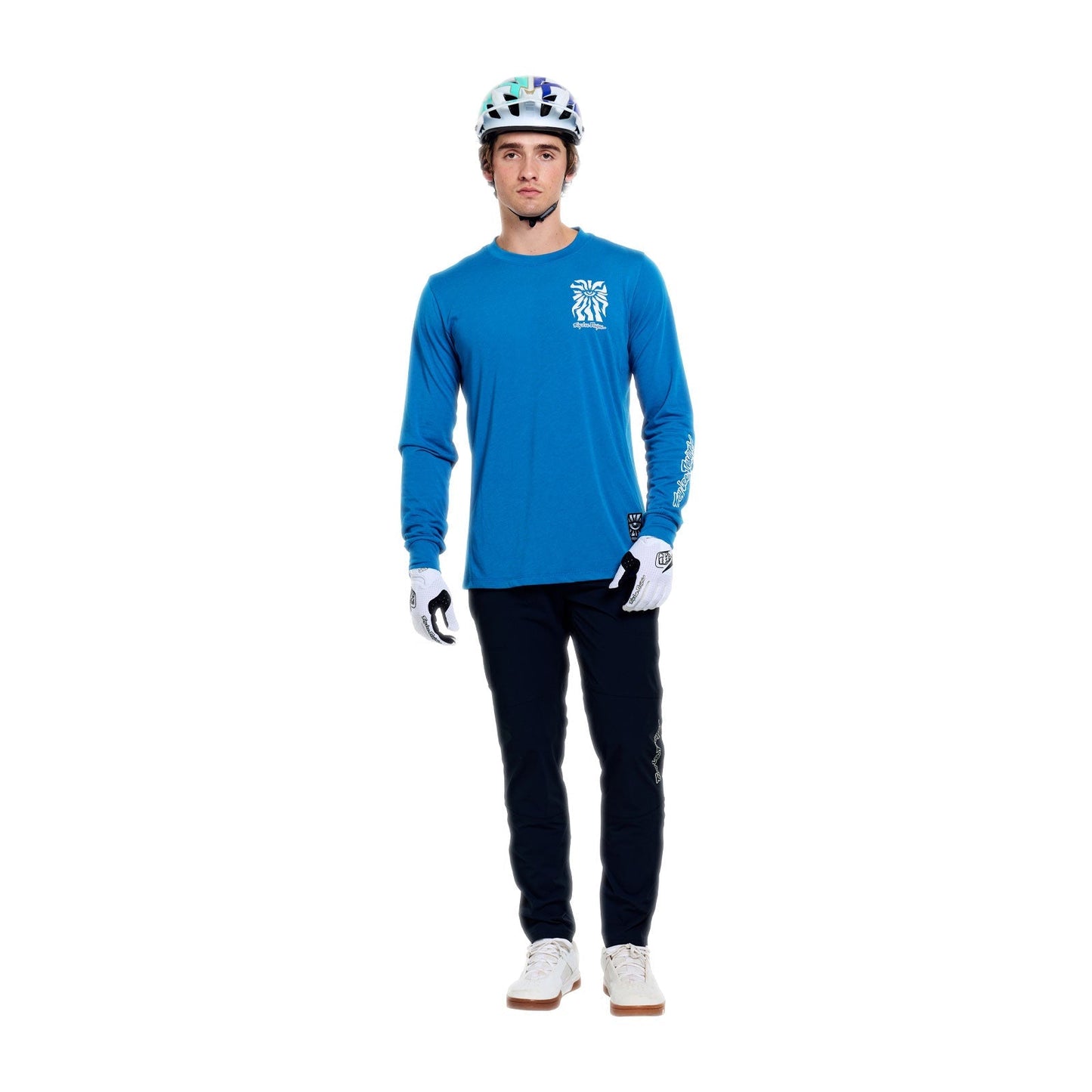 TROY LEE DESIGNS SKYLINE RIDE ONE EYE AERO Maillot Manga Larga Azul