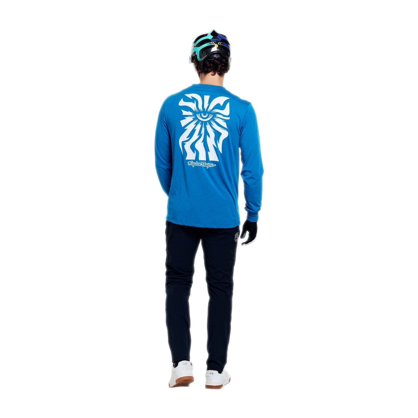 TROY LEE DESIGNS SKYLINE RIDE ONE EYE AERO Maillot Manga Larga Azul