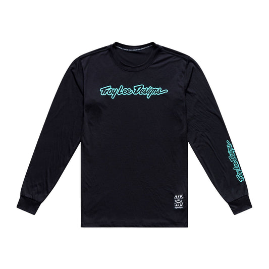 TROY LEE DESIGNS SKYLINE RIDE SIGNATURE Maillot Manga Larga Negro/Turquesa