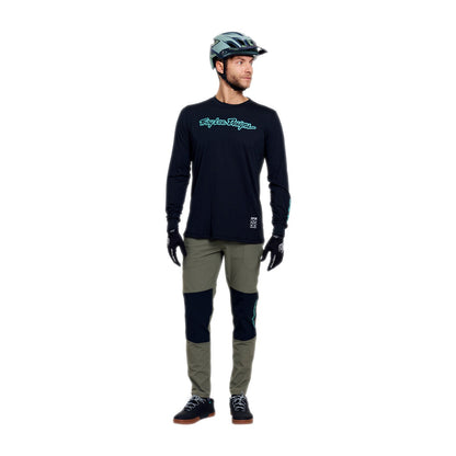 Maillot TROY LEE DESIGNS SKYLINE RIDE SIGNATURE Mangas Largas Negro/Turquesa