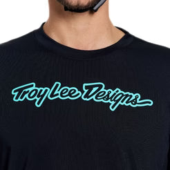 TROY LEE DESIGNSSKYLINE RIDE SIGNATURE Maillot Manga Larga Negro/Verde