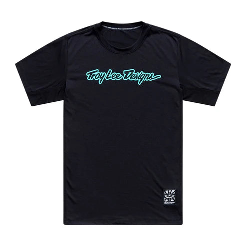 Maillot TROY LEE DESIGNS SKYLINE RIDE SIGNATURE Manga corta Negro/Turquesa