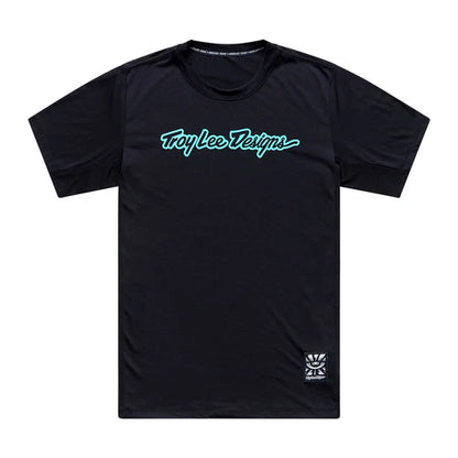 Maillot TROY LEE DESIGNS SKYLINE RIDE SIGNATURE Mangas Cortas Negro/Turquesa