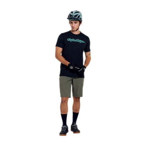 Maillot TROY LEE DESIGNS SKYLINE RIDE SIGNATURE Manga corta Negro/Turquesa