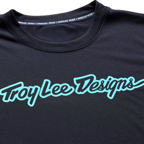 Maillot TROY LEE DESIGNS SKYLINE RIDE SIGNATURE Manga corta Negro/Turquesa