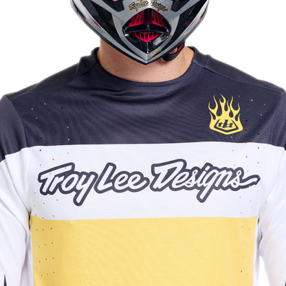 Maillot TROY LEE DESIGNS SPRINT PRO YO MOTO Mangas Largas Negro/Amarillo