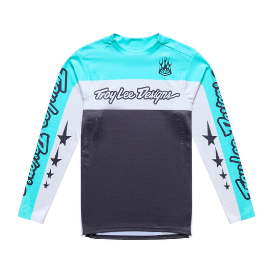 Maillot de manga larga TROY LEE DESIGNS SPRINT PRO YO MOTO Negro/Azul
