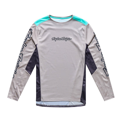 Maillot TROY LEE DESIGNS STAGE SIGNATURE Mangas Largas Gris/Azul