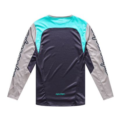 Maillot TROY LEE DESIGNS STAGE SIGNATURE Mangas Largas Gris/Azul