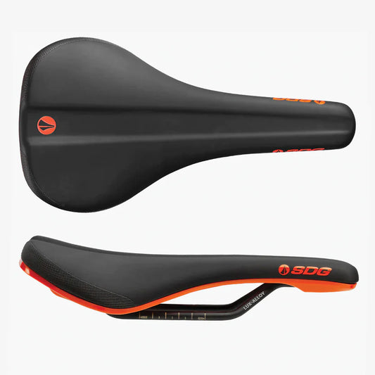 Sillín SDG BEL-AIR V3 Rails Lux Alloy Negro/Naranja