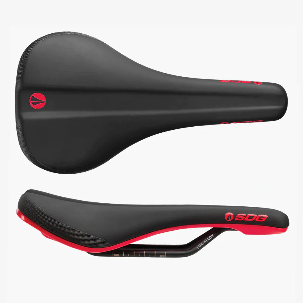 Sillín SDG BEL-AIR V3 Rails Lux Alloy Negro/Rojo