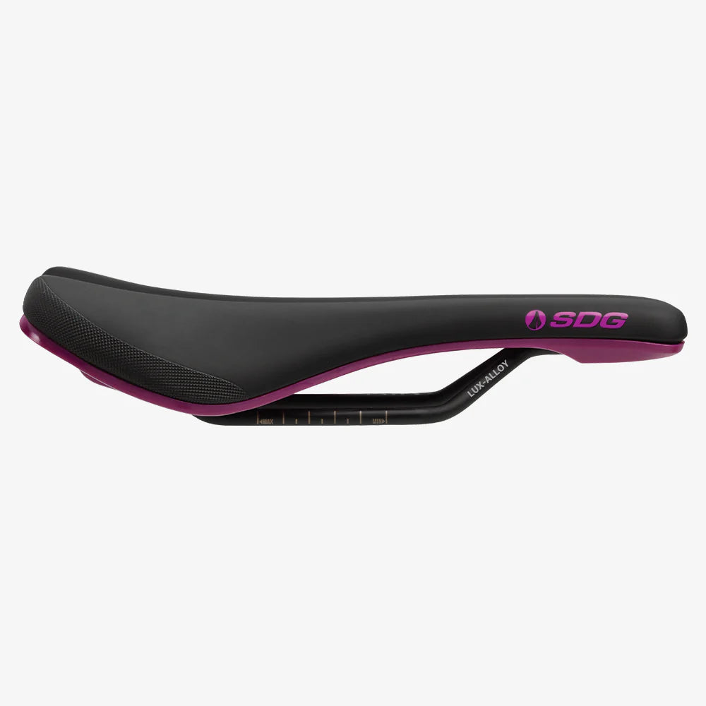Sillín SDG BEL-AIR V3 Rails Lux Alloy Negro/Morado