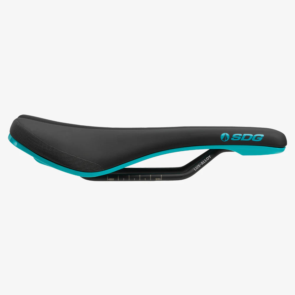 Sillín SDG BEL-AIR V3 Rails Lux Alloy Negro/Turquesa