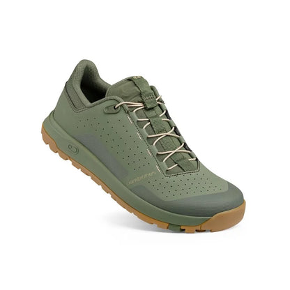 Zapatillas de MTB CRANKBROTHERS STAMP TRAIL SPEED LACE Verde/Arena/Goma — vista de tres cuartos