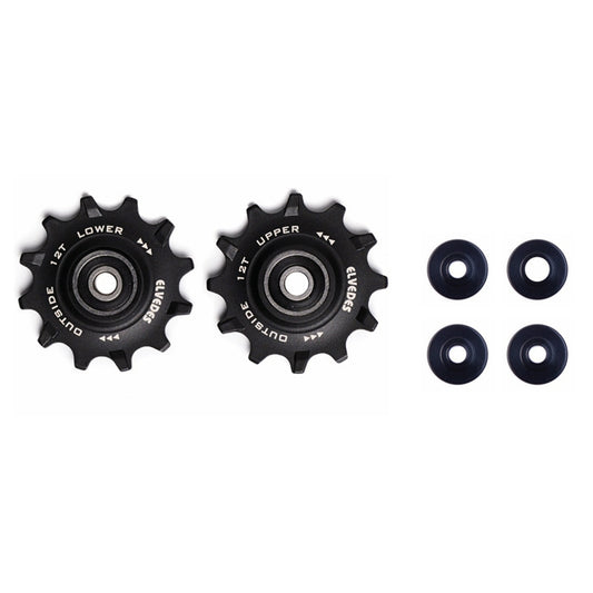 Poleas de desviador ELVEDES 2 x 12 dientes con rodamientos de anillo estrecho/ancho