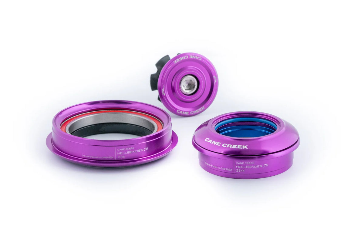 Juego de dirección semiintegrado cónico CANE CREEK Hellbender 70 1"1/8-1.5" ZS44/ZS56 violeta