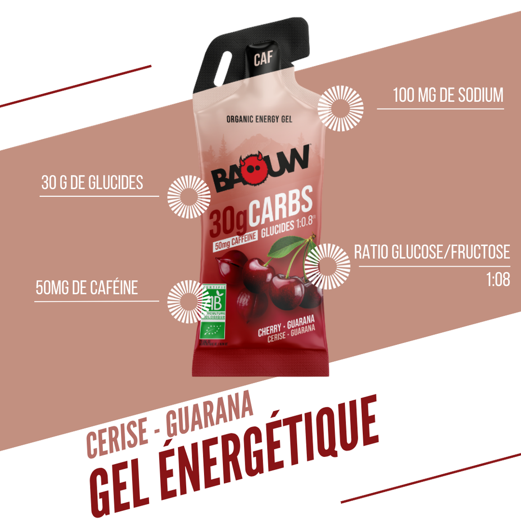Gel Energético BAOW (44g) Limón/Cereza/Guaraná Cafeíno