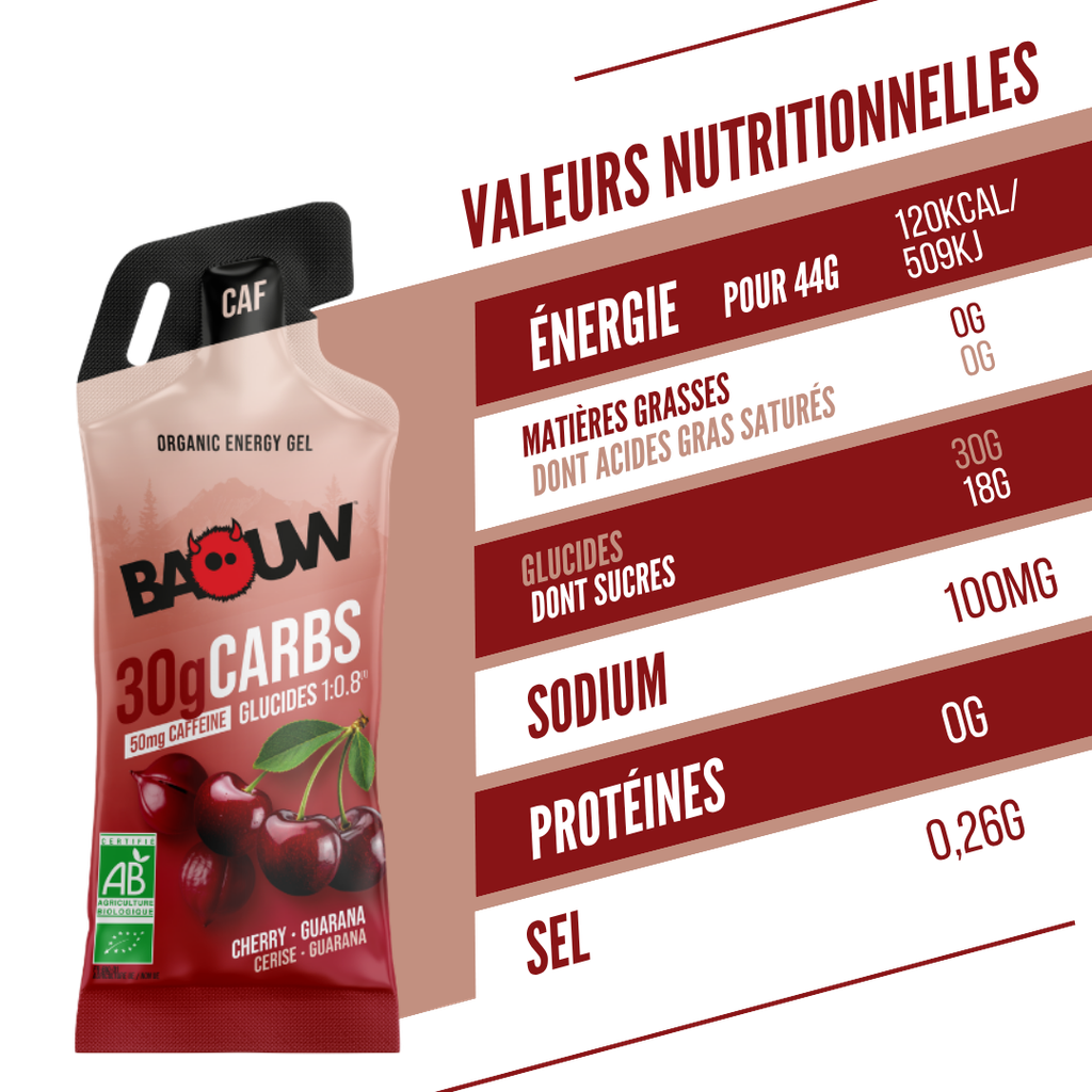 Gel Energético BAOW (44g) Limón/Cereza/Guaraná Cafeíno