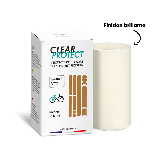 CLEARPROTECT Protector de cuadro adhesivo brillante para bicicletas eléctricas y BTT