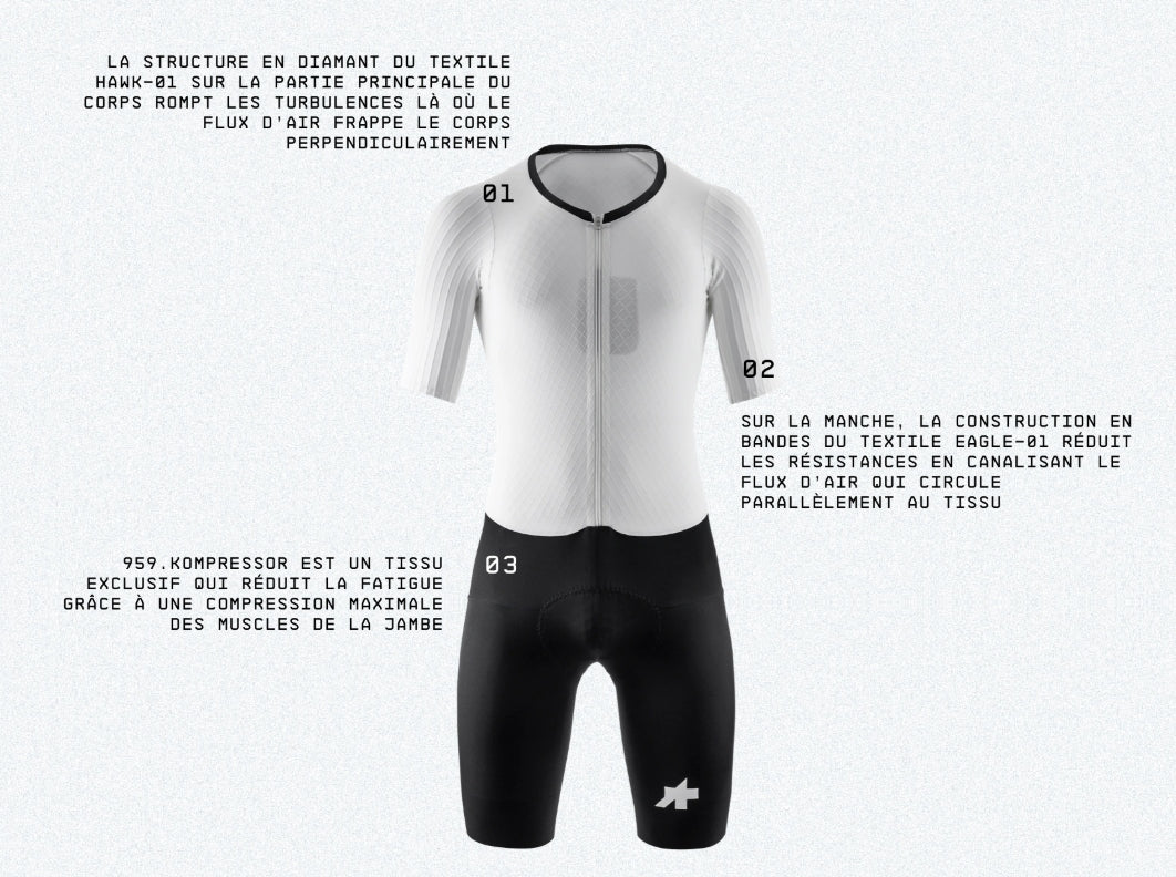 Traje ASSOS EQUIPE RS RAPIDFIRE S11 Blanco/Negro