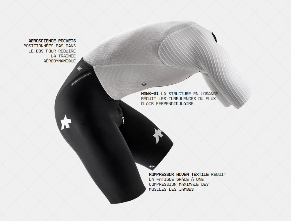 Traje ASSOS EQUIPE RSR BOLIDE S11 Blanco/Negro