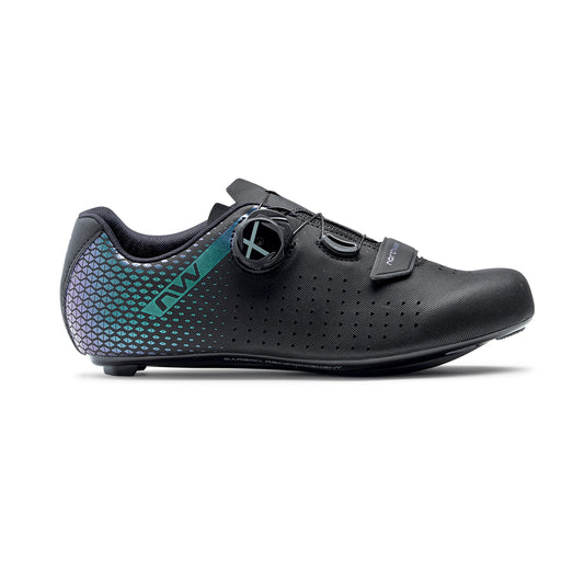 Zapatillas de carretera NORTHWAVE CORE PLUS 2 Negro/Irisado, Mujer