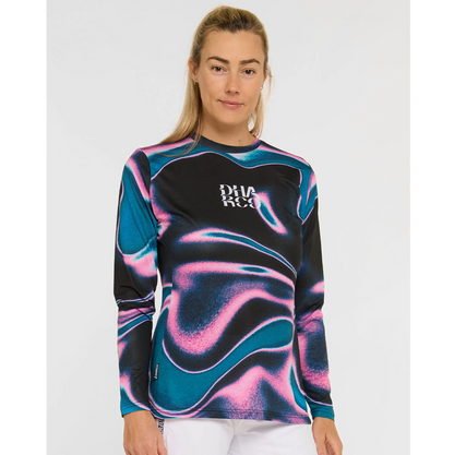 Maillot DHARCO RACE AURORA Mangas Largas Mujer Negro/Rosa