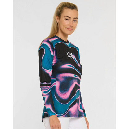 Maillot DHARCO RACE AURORA Mangas Largas Mujer Negro/Rosa